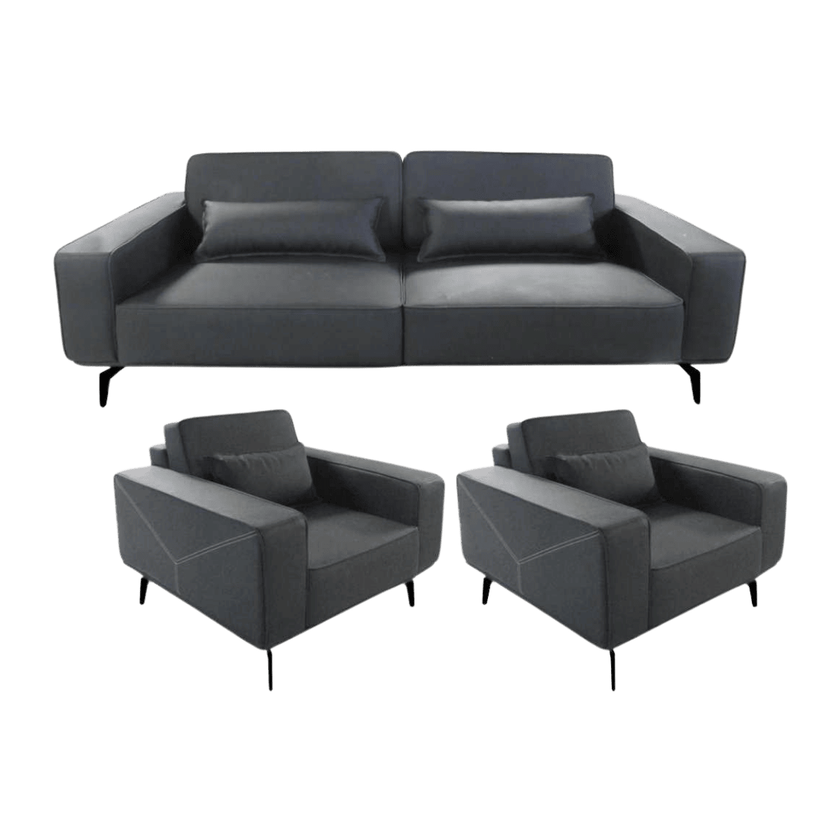 Salon de bureau 3+1+1 en cuir