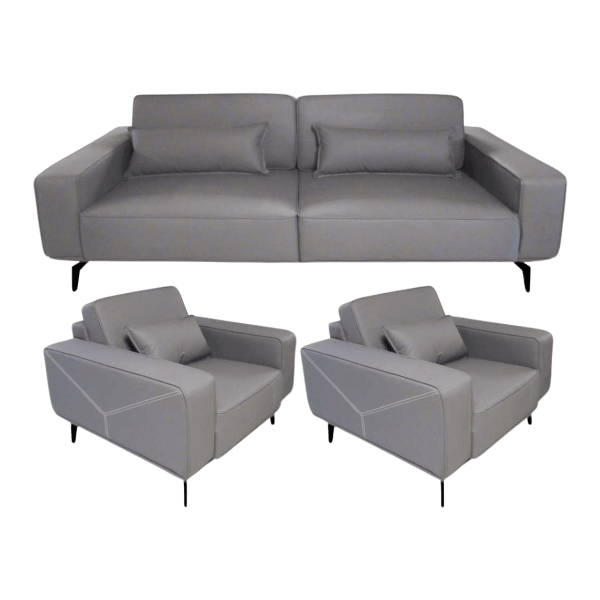 Salon de bureau 3+1+1 en cuir