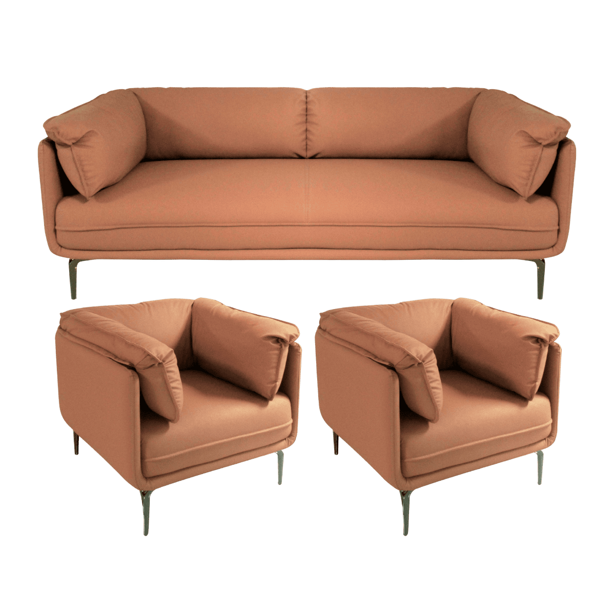 Salon de bureau 3+1+1 en cuir