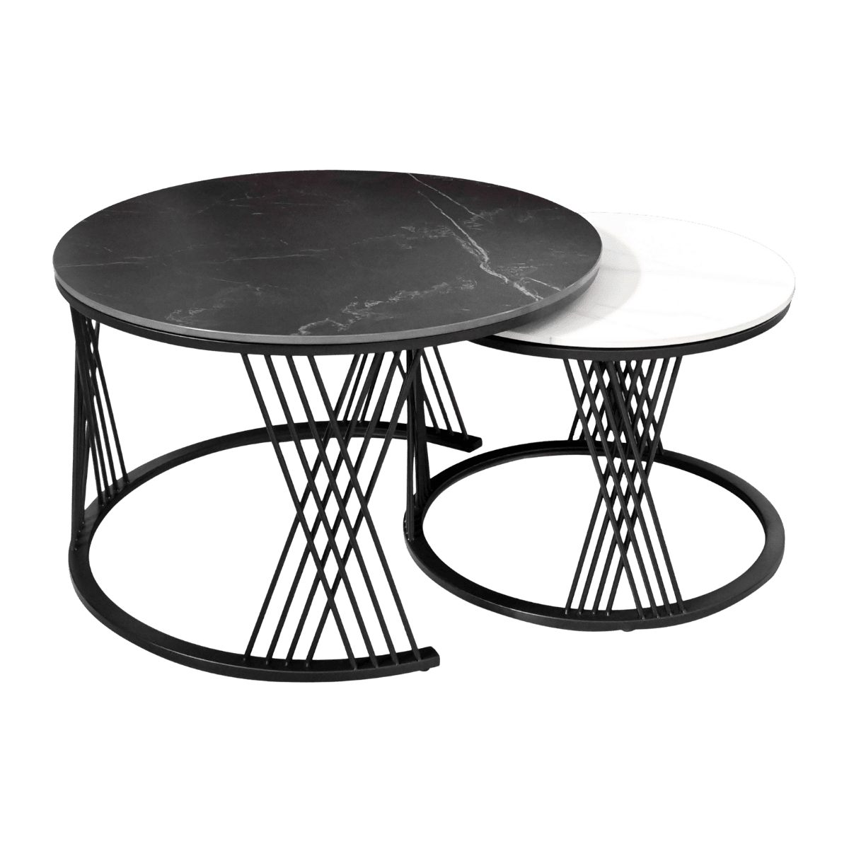 Set de 2 tables basses en céramique