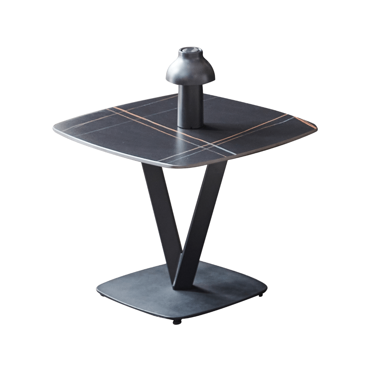 Table de coin en verre