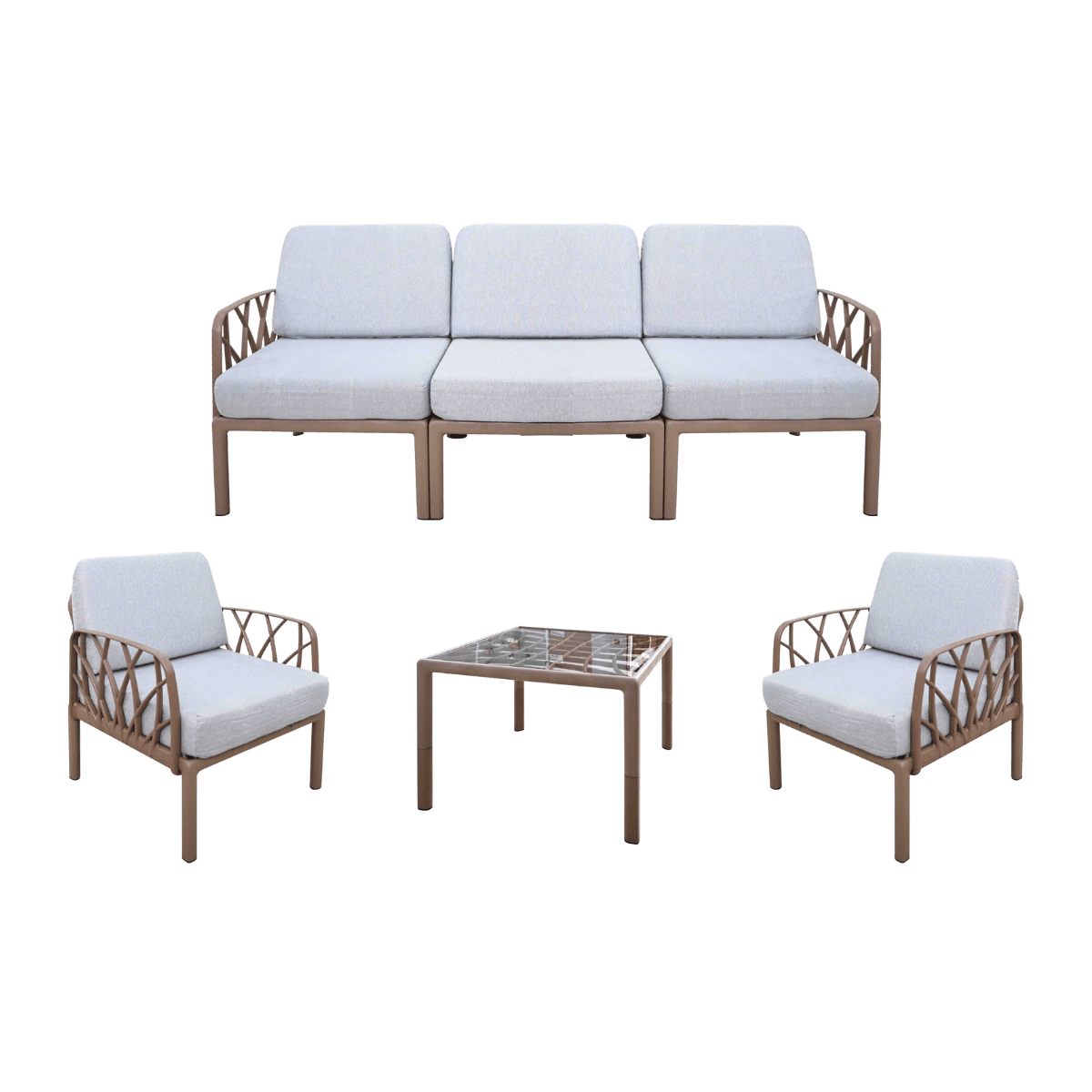 Salon de jardin 3+1+1