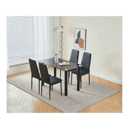 Table à manger en verre + 4 chaises