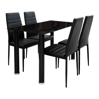 Table à manger en verre + 4 chaises