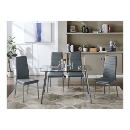 Table à manger en verre + 4 chaises