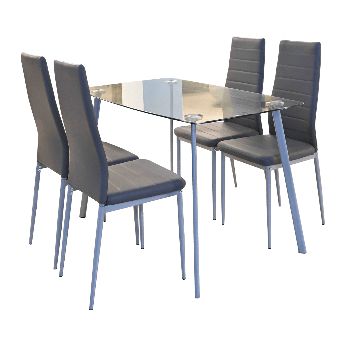 Table à manger en verre + 4 chaises