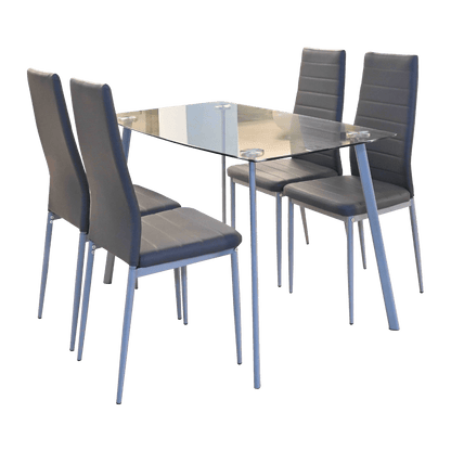 Table à manger en verre + 4 chaises