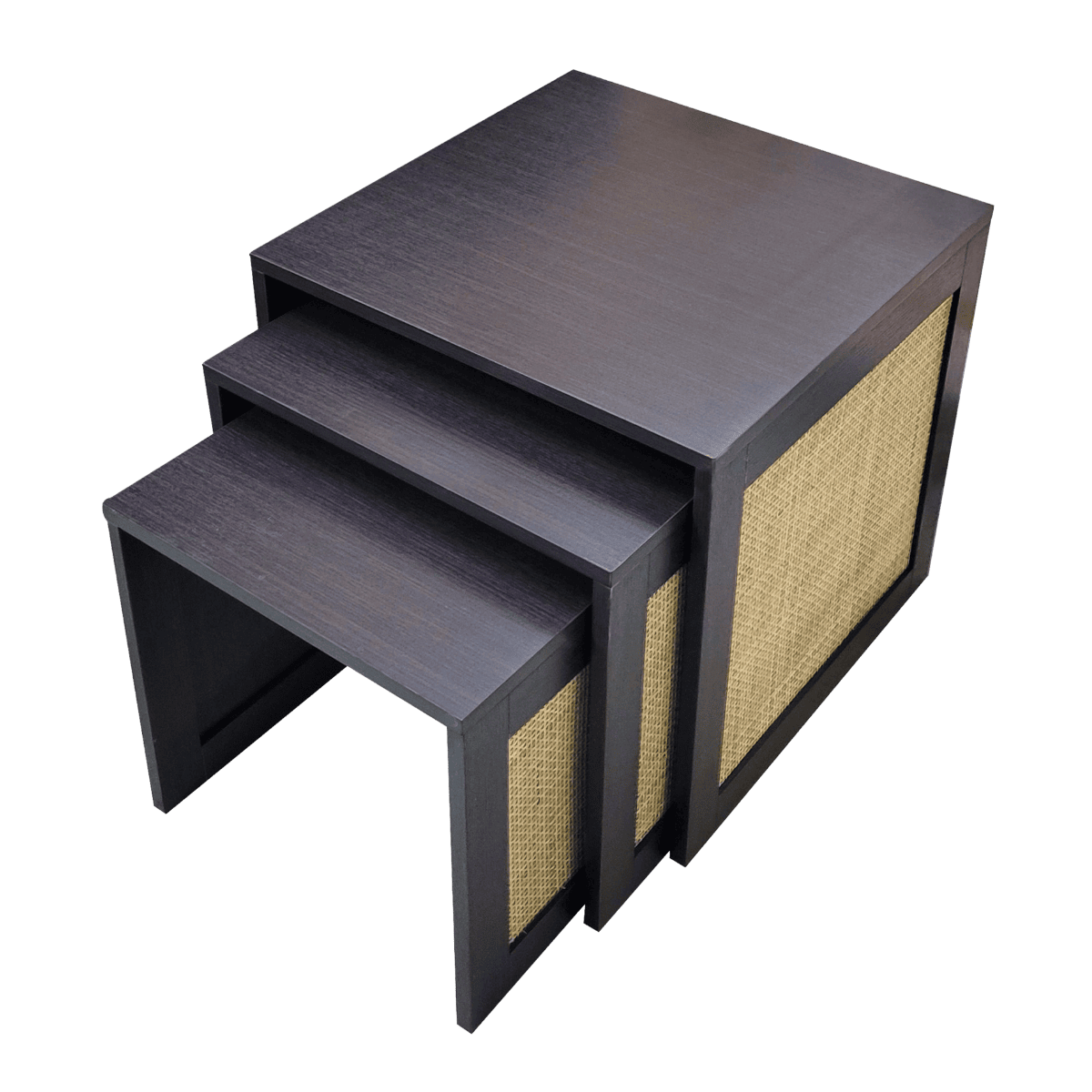 Set de 3 tables de coin DARK WOOD