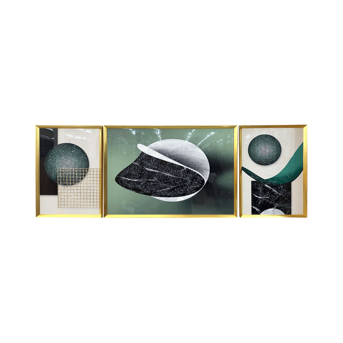 Set de 3 tableaux GEO GREEN