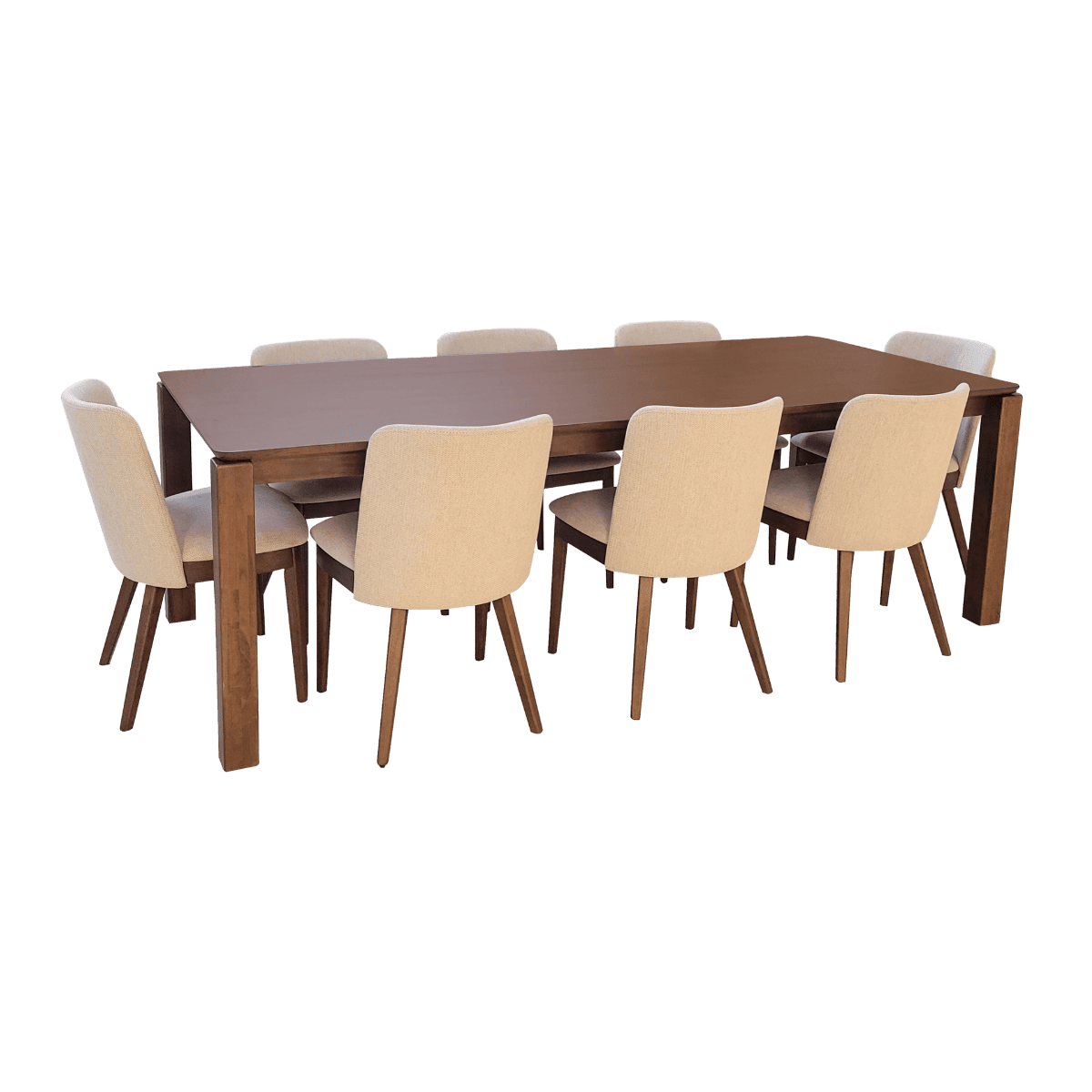 Table à manger en bois + 8 chaises EVA