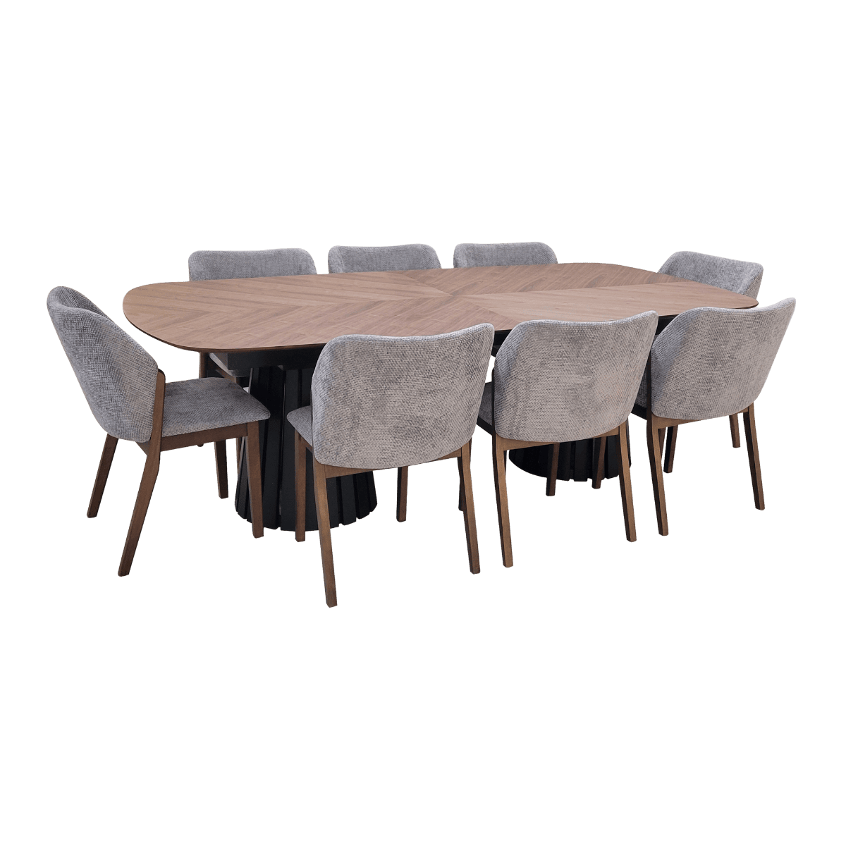 Table à manger en bois + 8 chaises LEA