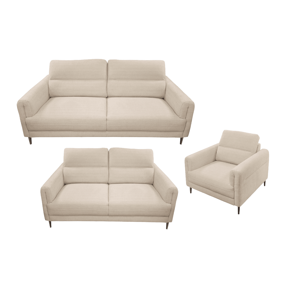 Salon 3+2+1 en tissu CREMA