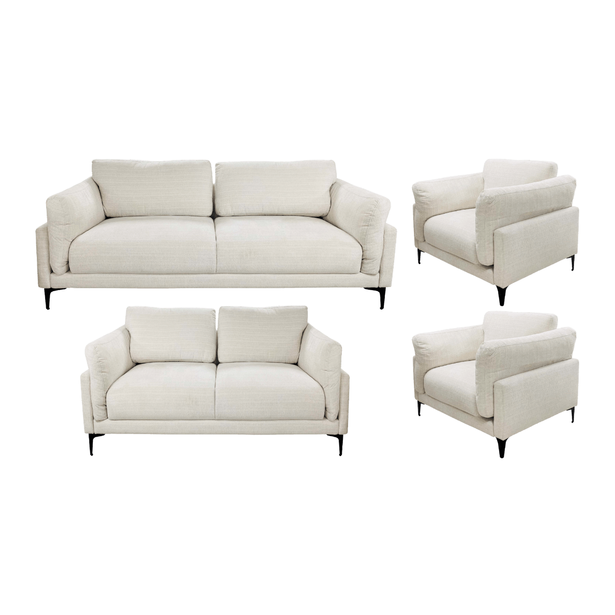 Salon 3+2+1+1 en tissu