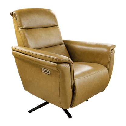 Fauteuil relax en cuir avec mécanisme électrique