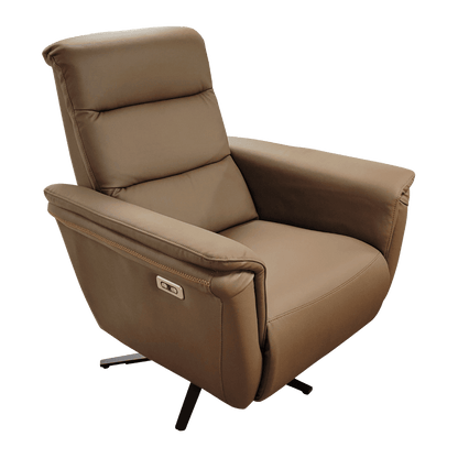 Fauteuil relax en cuir avec mécanisme électrique