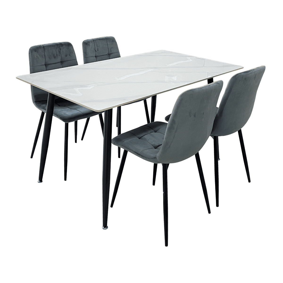Table à manger + 4 chaises REGINA WHITE