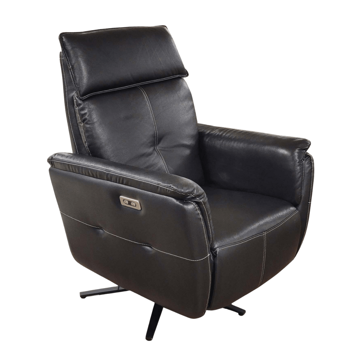 Fauteuil relax en cuir avec mécanisme électrique