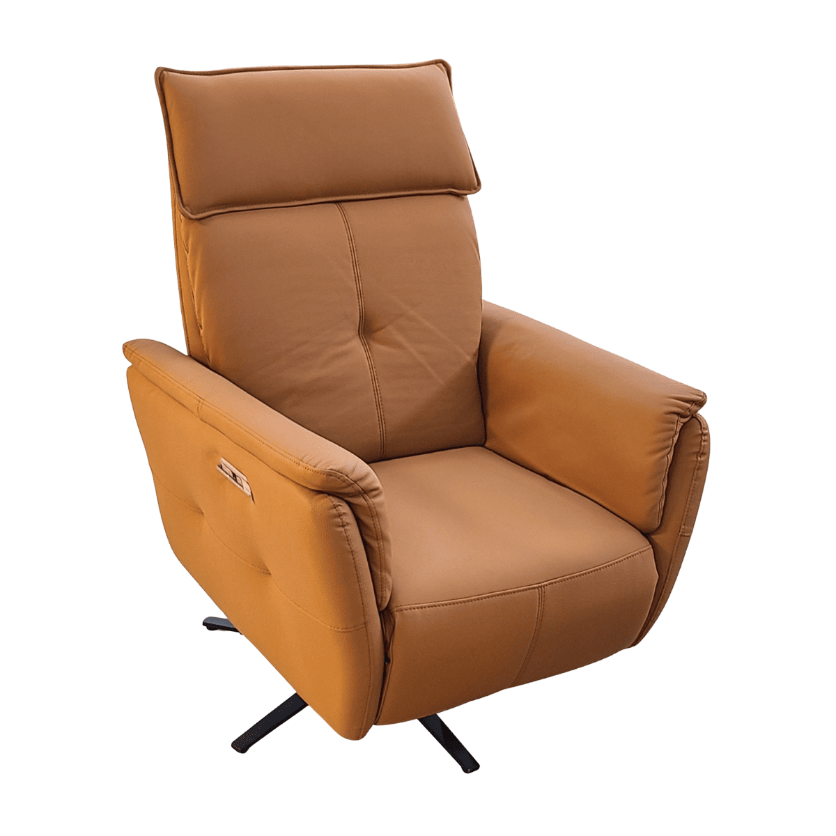 Fauteuil relax en cuir avec mécanisme électrique