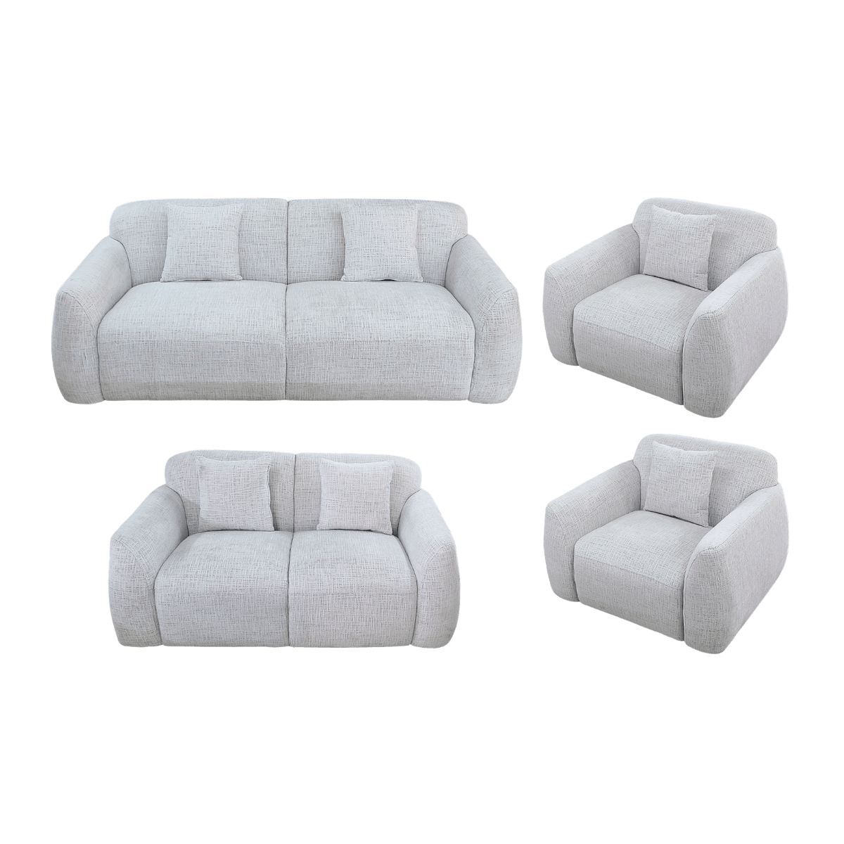 Salon 3+2+1+1 en tissu