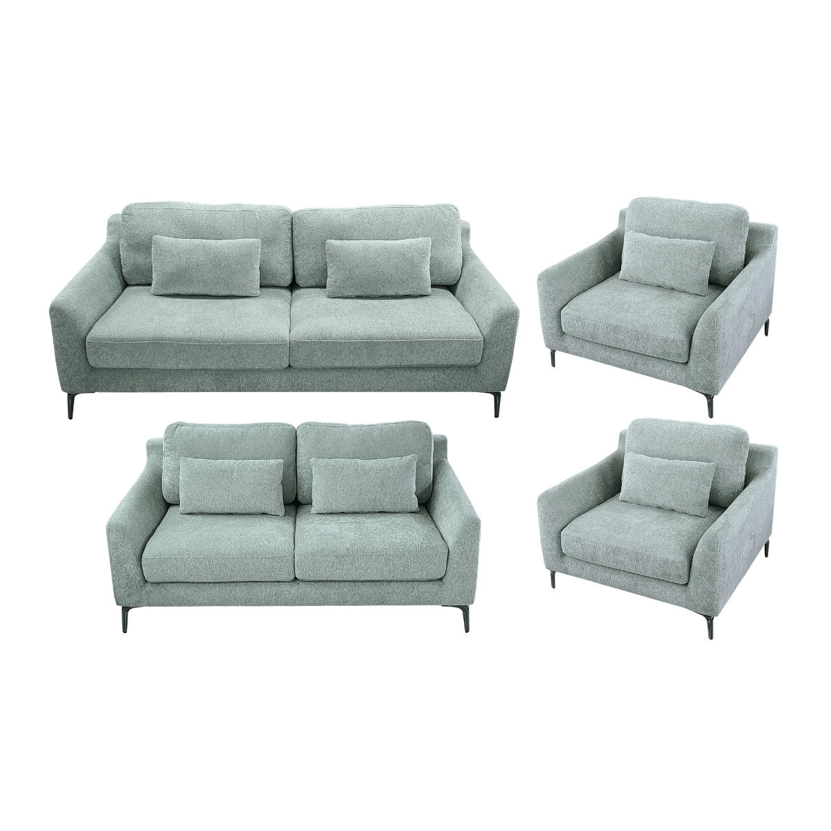 Salon 3+2+1+1 en tissu