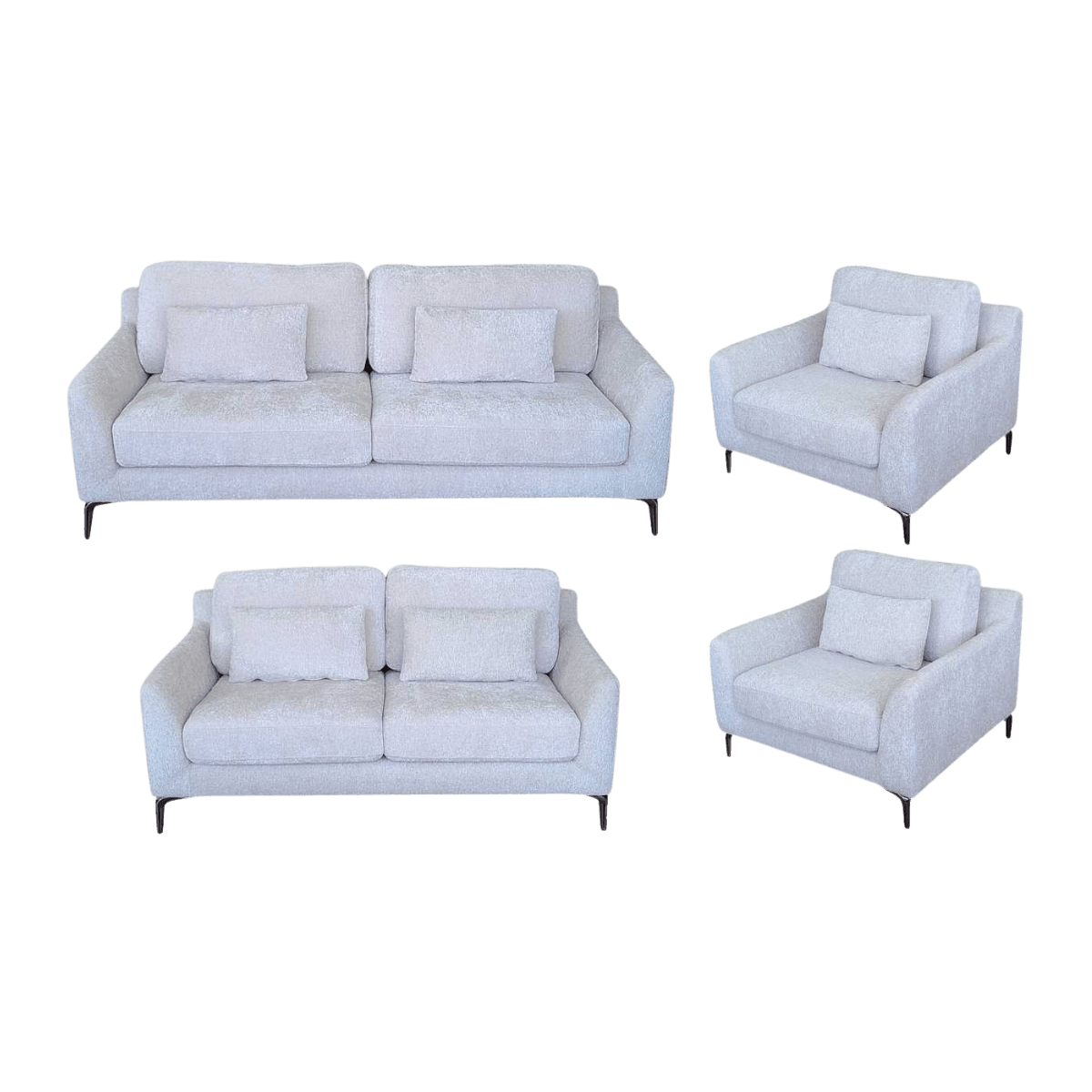 Salon 3+2+1+1 en tissu