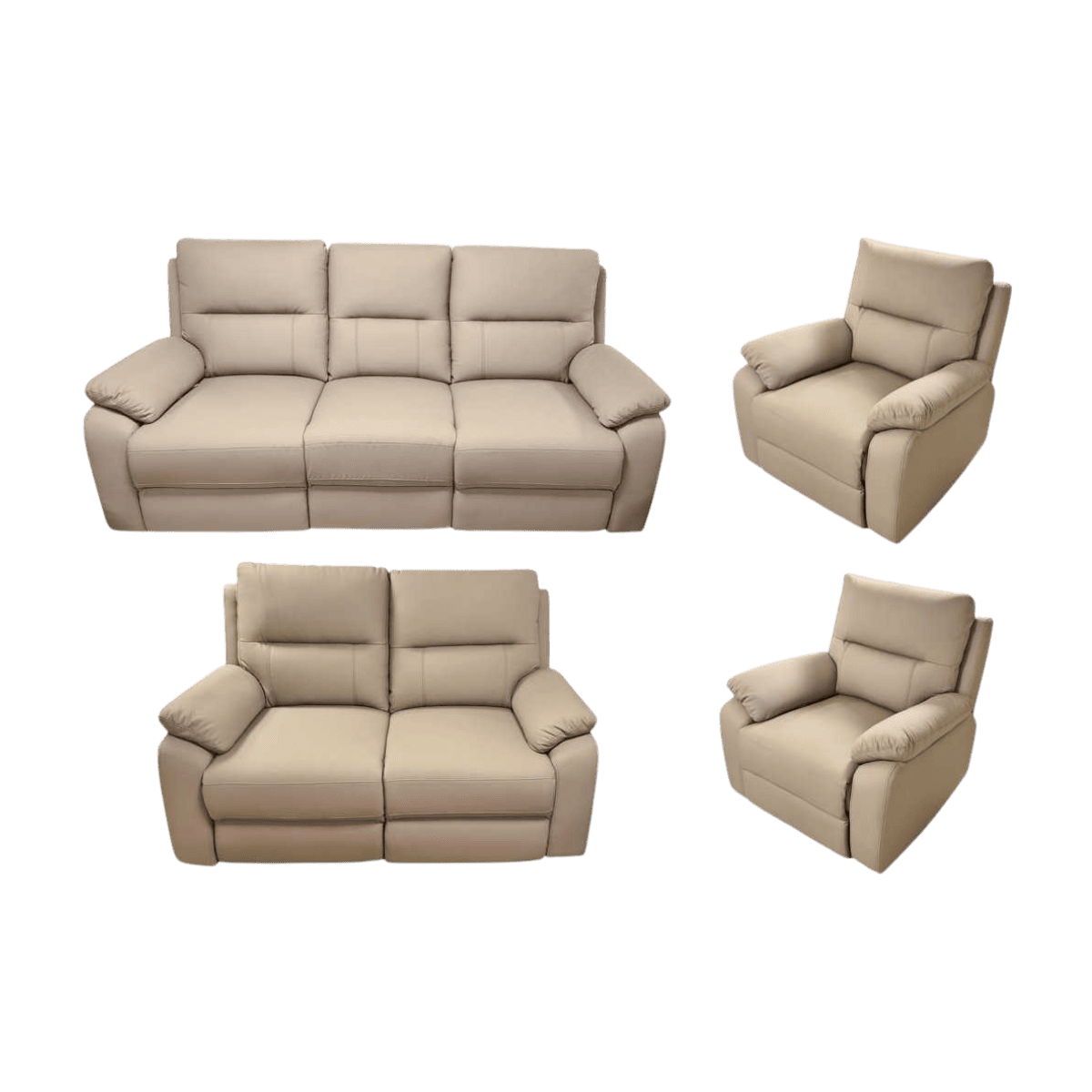 Salon 3+2+1+1 en cuir