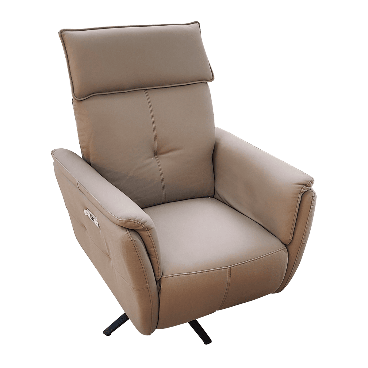 Fauteuil relax en cuir avec mécanisme électrique