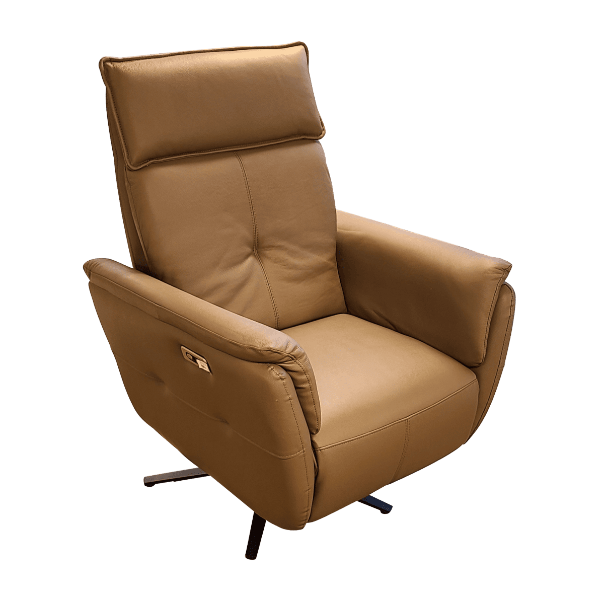 Fauteuil relax en cuir avec mécanisme électrique