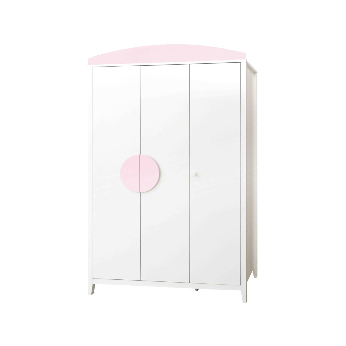 Armoire 3 portes rose et blanche